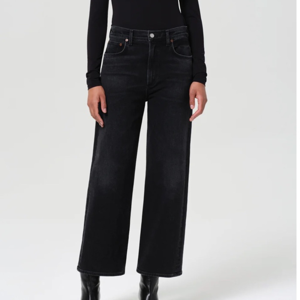 Agolde Ren Black Wide Leg Jeans